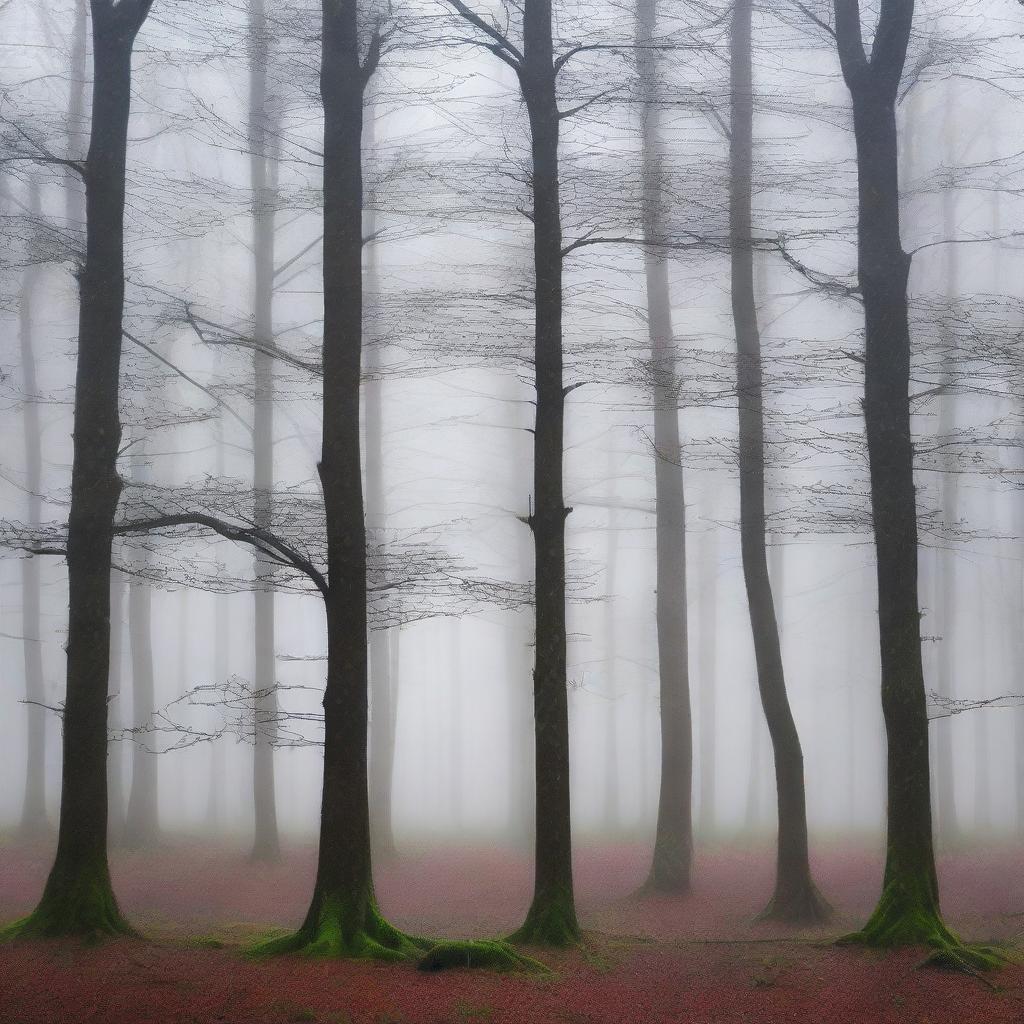 Generate an image showcasing the Black Forest of Germany under a gentle rain shower