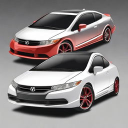 Generate an image of a customized Honda Civic LX from the year 2009