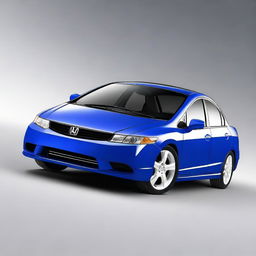 Generate an image of a customized blue Honda Civic LX sedan from the year 2009