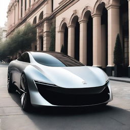 A futuristic luxury car that showcases advanced technology and sleek design