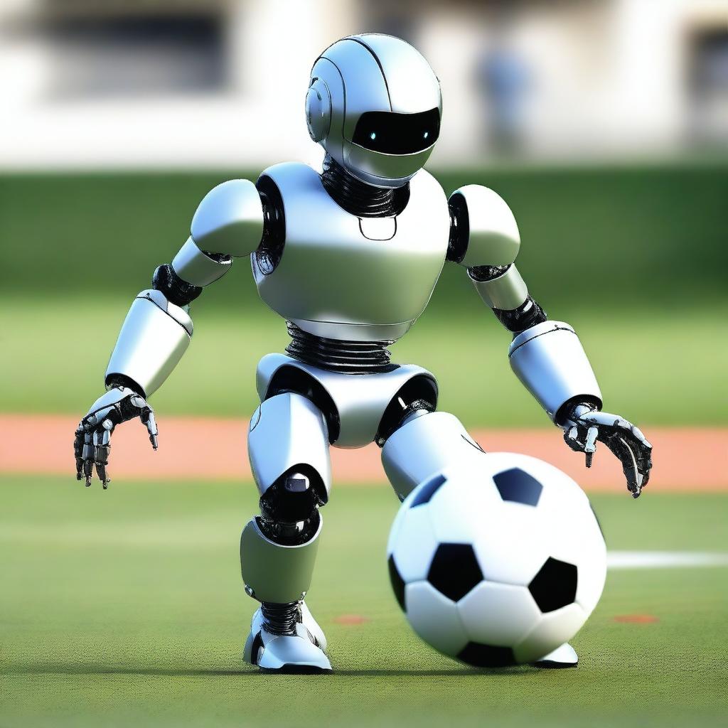 A robot playing football