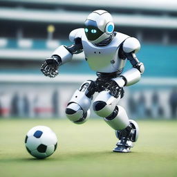 A robot playing football