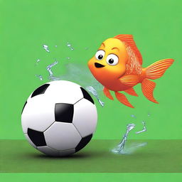 A fish playing football