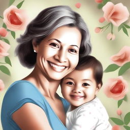 Generate a warm and loving image of a mother