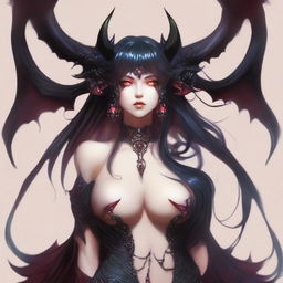 Generate an image of sadistic succubi, displaying their wicked charm and allure