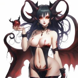 Generate an image of sadistic succubi, displaying their wicked charm and allure