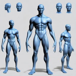 Generate an image of a Vedalken, a race of humanoid beings known for their blue skin and intellectual prowess.