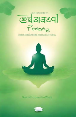 Create a serene masterpiece for a spiritual meditation book cover titled 'Finding inner peace'