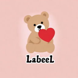 Generate an image of the name 'Isabel' artistically written. Add a heart and a teddy bear to compliment the name.