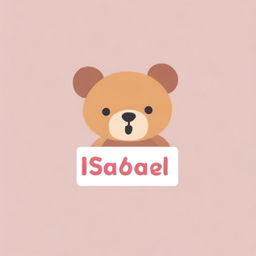 Generate an image of the name 'Isabel' artistically written. Add a heart and a teddy bear to compliment the name.