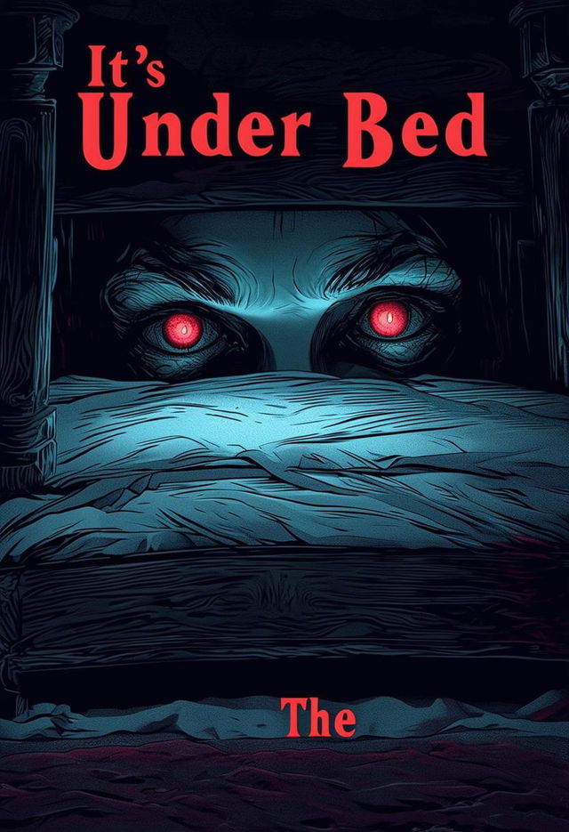 This is a request for a horror book cover titled "It's Under The Bed"