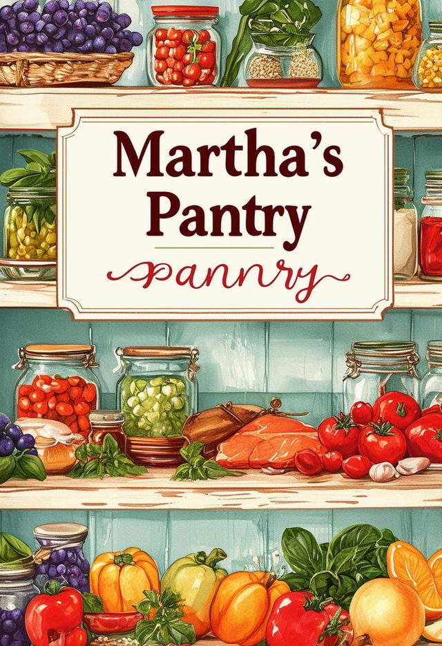 A beautiful cookbook cover titled "Martha's Pantry"