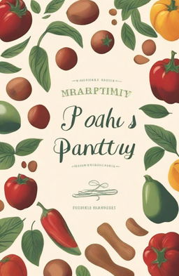 Create a beautiful cookbook cover with the title "Martha's Pantry"