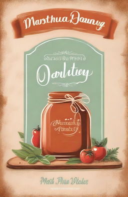 Create a beautiful cookbook cover with the title "Martha's Pantry"