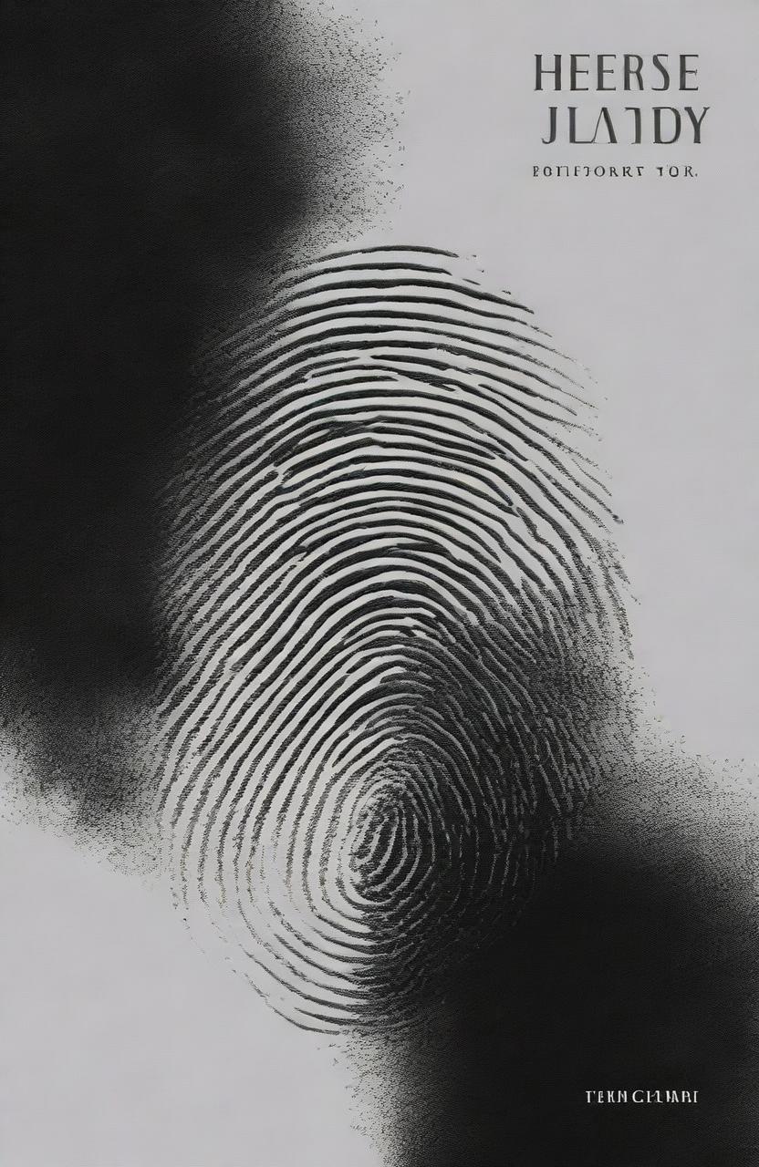 Create a black book cover with a close-up image of a grey fingerprint. The book is titled 'The Crimes of Bundy'.