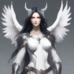 Generate an image of a white skinned Aasimar