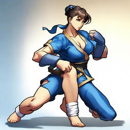 Chun Li from Street Fighter executing a triangle choke move