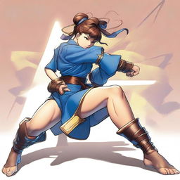 Chun Li from Street Fighter executing a triangle choke move