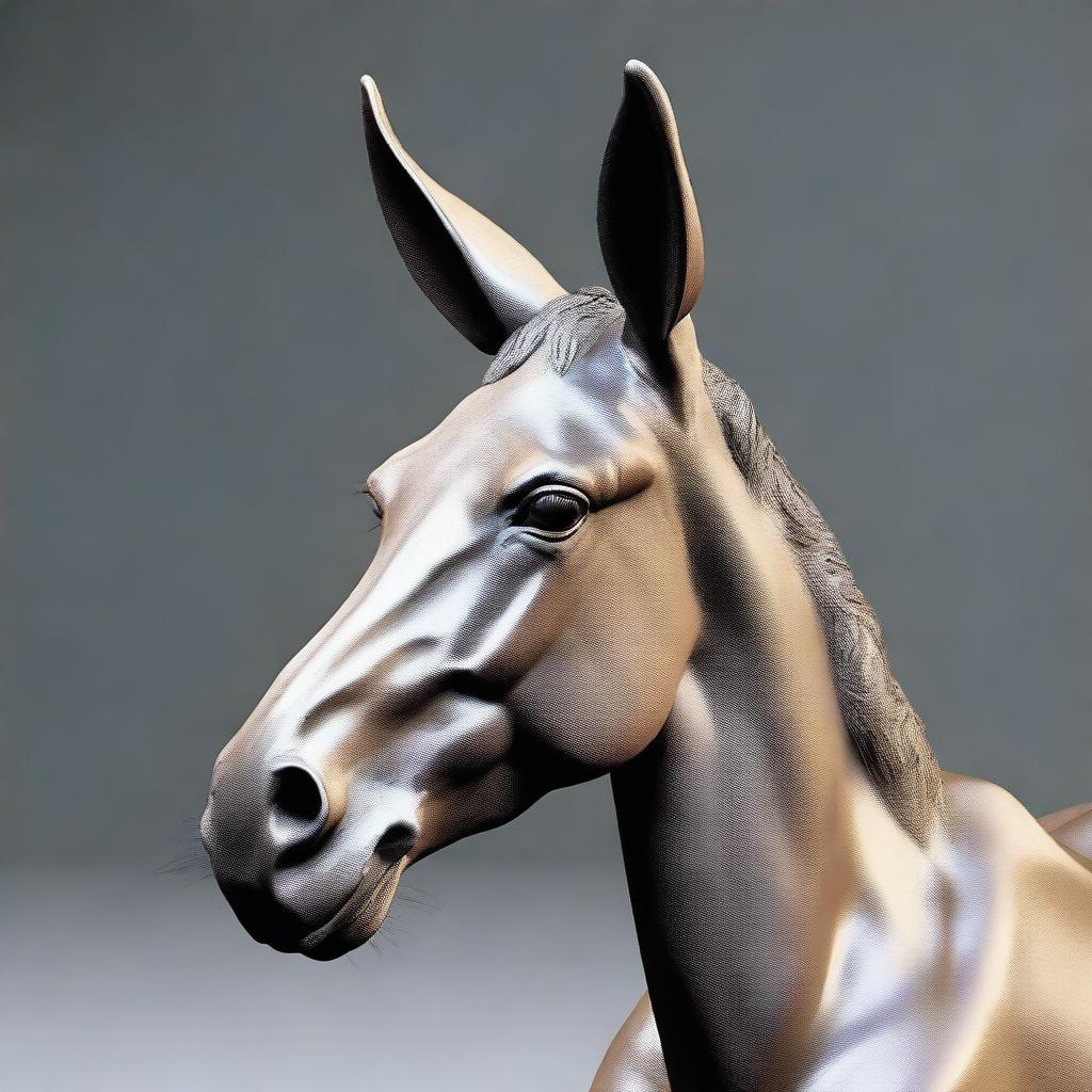 Create a detailed image of a bust of a mule