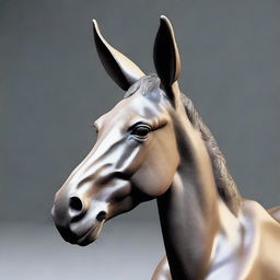Create a detailed image of a bust of a mule