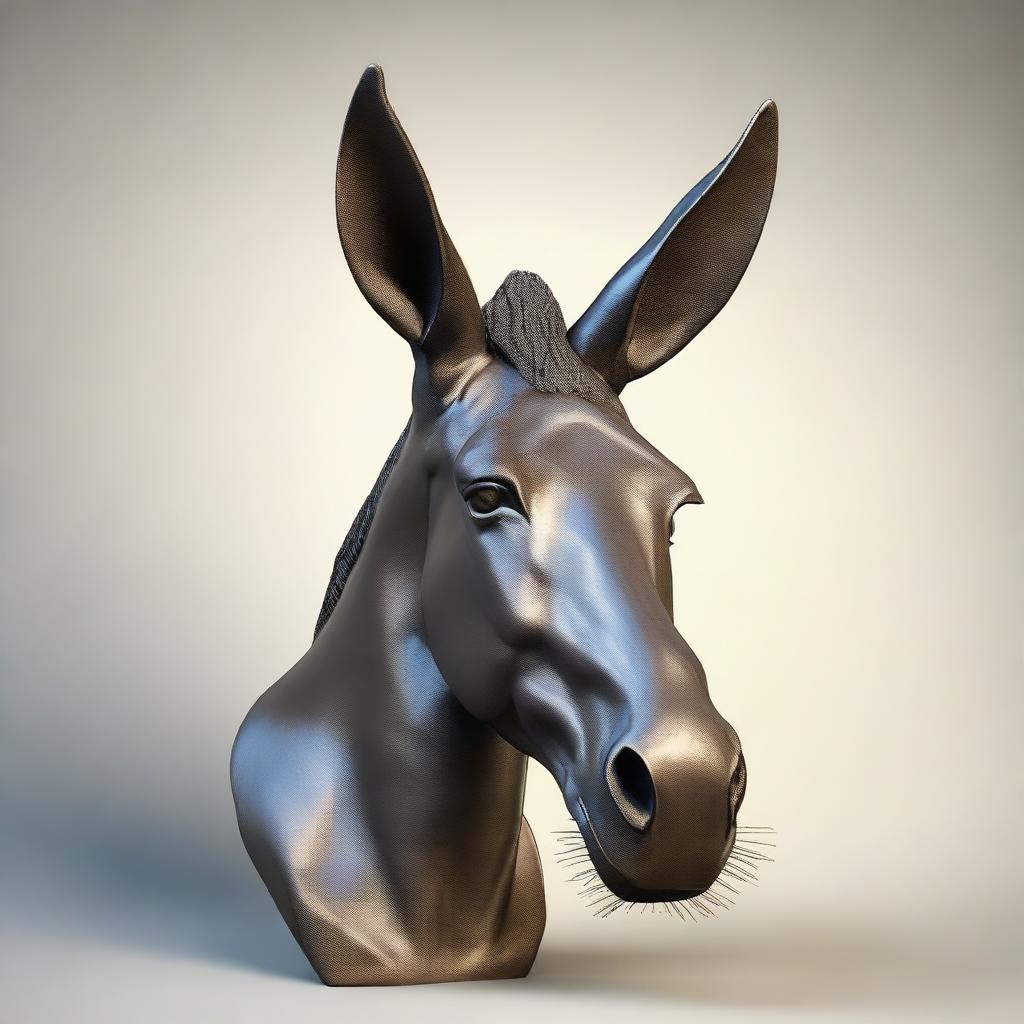 Create a detailed image of a bust of a mule