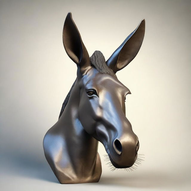 Create a detailed image of a bust of a mule