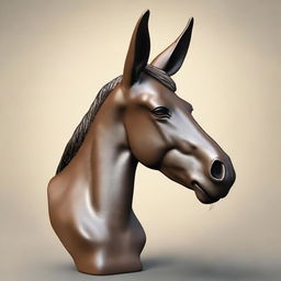 Create a detailed image of a bust of a mule