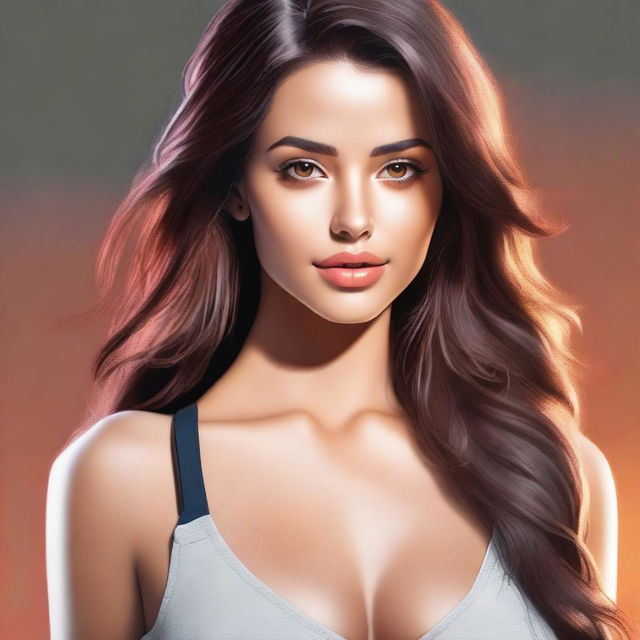 Generate a realistic image of a hot girl