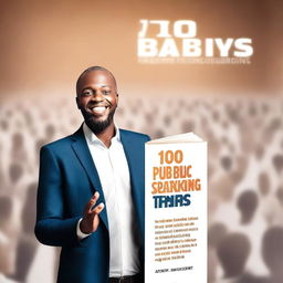 Create an image of a book cover titled '100 Public Speaking Tips'