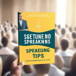 Create an image of a book cover titled '100 Public Speaking Tips'