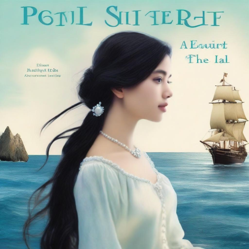 Create an image of a book cover featuring Pearl Sparrow, an 18-year-old who ran away from home and is now the captain of her own ship