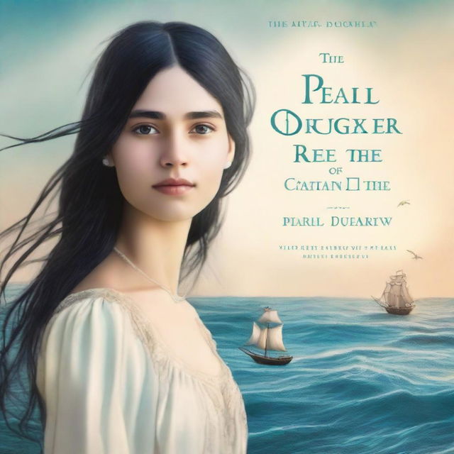 Create an image of a book cover featuring Pearl Sparrow, an 18-year-old who ran away from home and is now the captain of her own ship