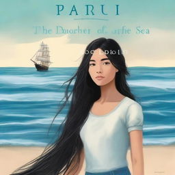 Create an image of a book cover featuring Pearl Sparrow, an 18-year-old who ran away from home and is now the captain of her own ship