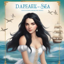 Create a book cover featuring Pearl Sparrow, an 18-year-old who ran away from home and is now the captain of her own ship