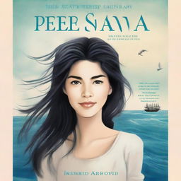 Create an image of a book cover featuring Pearl Sparrow, an 18-year-old who ran away from home and is now the captain of her own ship