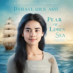 Create an image of a book cover featuring Pearl Sparrow, an 18-year-old who ran away from home and is now the captain of her own ship