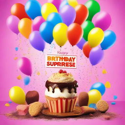 Create a film poster for a movie titled 'Birthday Surprise'