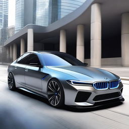 A futuristic vision of a BMW M5 in the year 2060