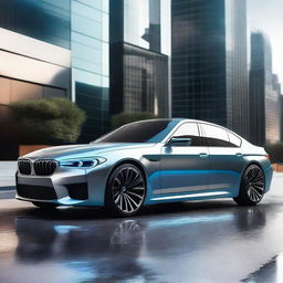 A futuristic vision of a BMW M5 in the year 2060