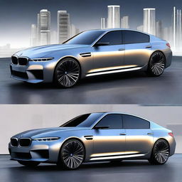 A futuristic vision of a BMW M5 in the year 2060