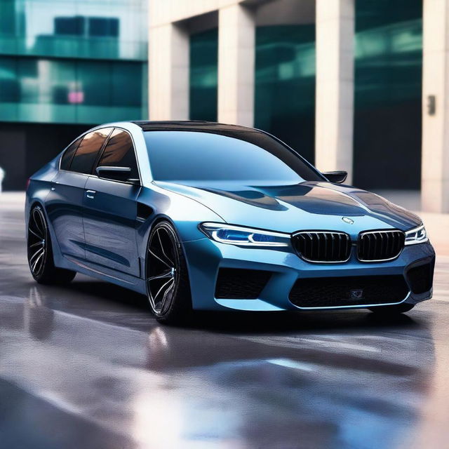 A futuristic vision of a BMW M5 in the year 2060