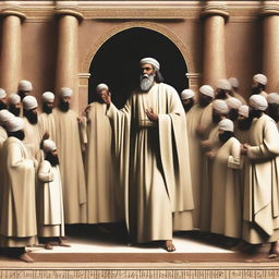 Depict the prophet Hud preaching to the people of 'Ad