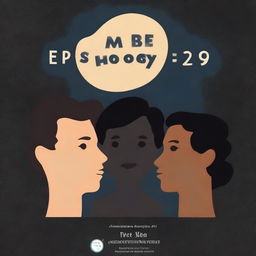 Create a simple school psychology movie poster with a dark, moon-shaped background