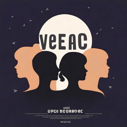 Create a simple school psychology movie poster with a dark, moon-shaped background