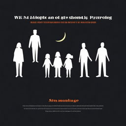Create a simple school psychology movie poster with a dark, moon-shaped background