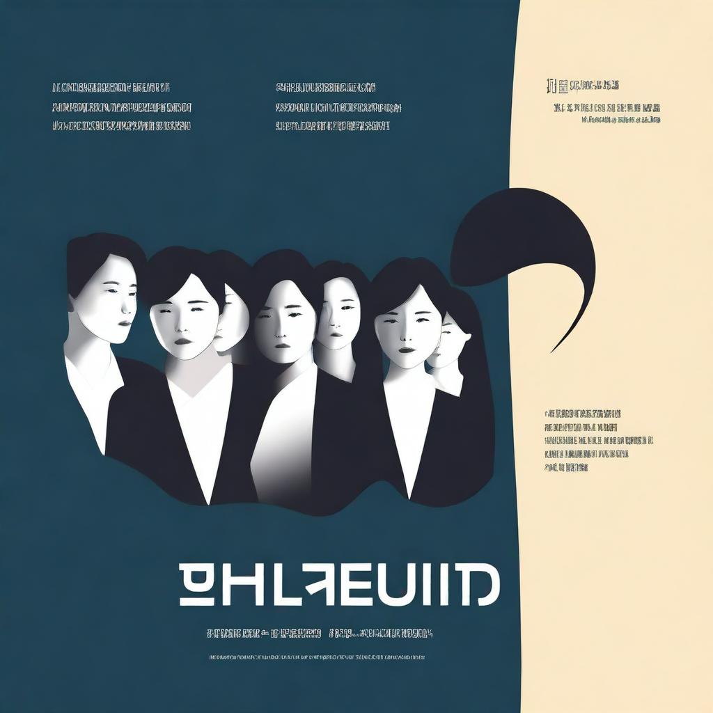 Create a simple school psychology movie poster with a dark, moon-shaped background in the style of a Korean movie poster