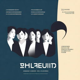Create a simple school psychology movie poster with a dark, moon-shaped background in the style of a Korean movie poster