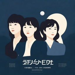 Create a simple school psychology movie poster with a dark, moon-shaped background in the style of a Korean movie poster