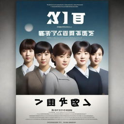 Create a realistic A3 size school psychology movie poster in the style of a Korean movie poster