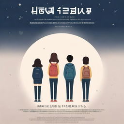 Create a realistic and simple A3 size school psychology movie poster in the style of a Korean movie poster